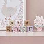Personalised Baby Name Blocks - Pinks & Purples
