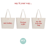 Personalised Customisable Slogan Cotton Tote Bag in Red
