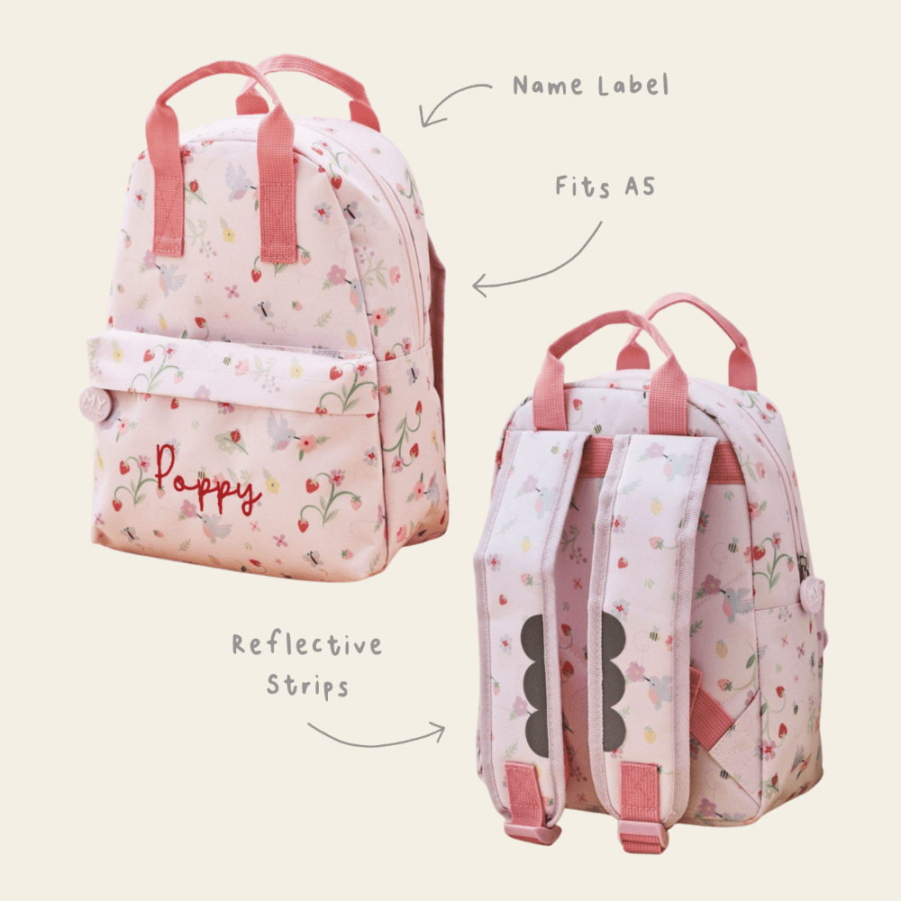 Personalised Grab Handle Fruit Print Mini Backpack