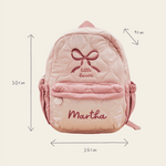 My Kids Personalised Bow Quilted Medium Backpack