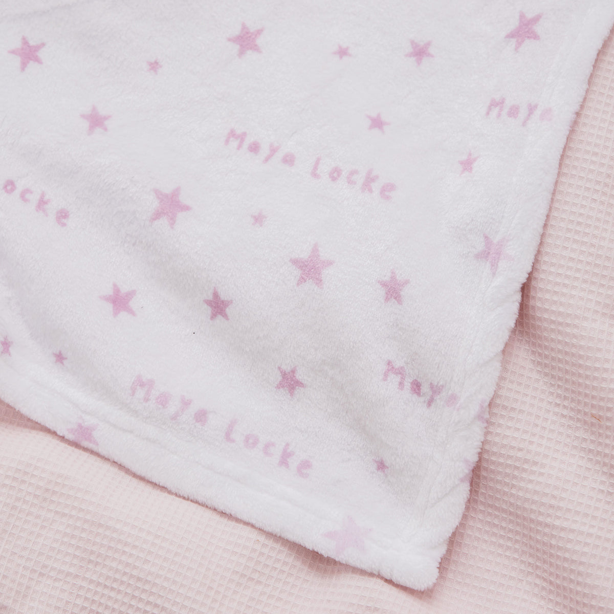 Personalized Pink Star Fleece Blanket