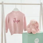 Personalised Pink Snuggle Bunny and Cardigan Gift Set