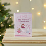 Personalised 1st Christmas Pink Mouse Ballerina Card