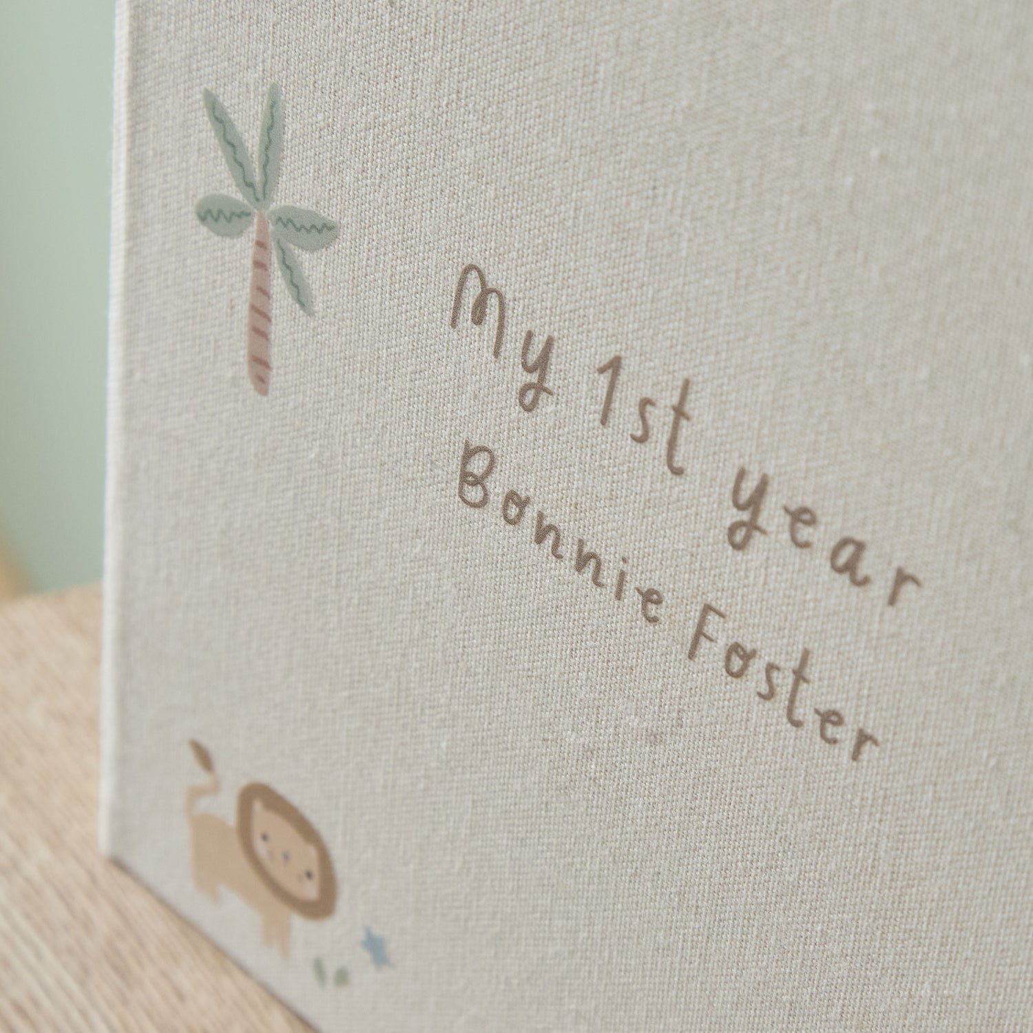 Personalised Safari Linen Record Book