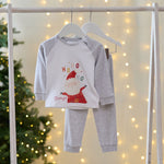 Personalised Grey Santa Ho Ho Ho Christmas Pyjamas