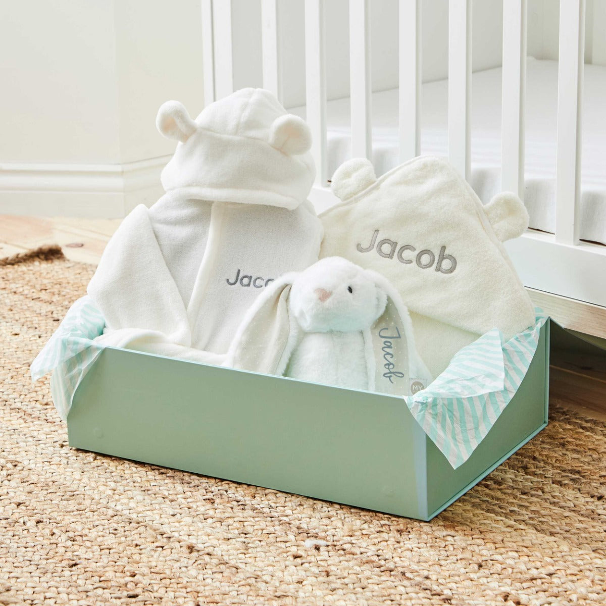 Personalised Ivory Splash, Snuggle & Cuddle Gift Set 