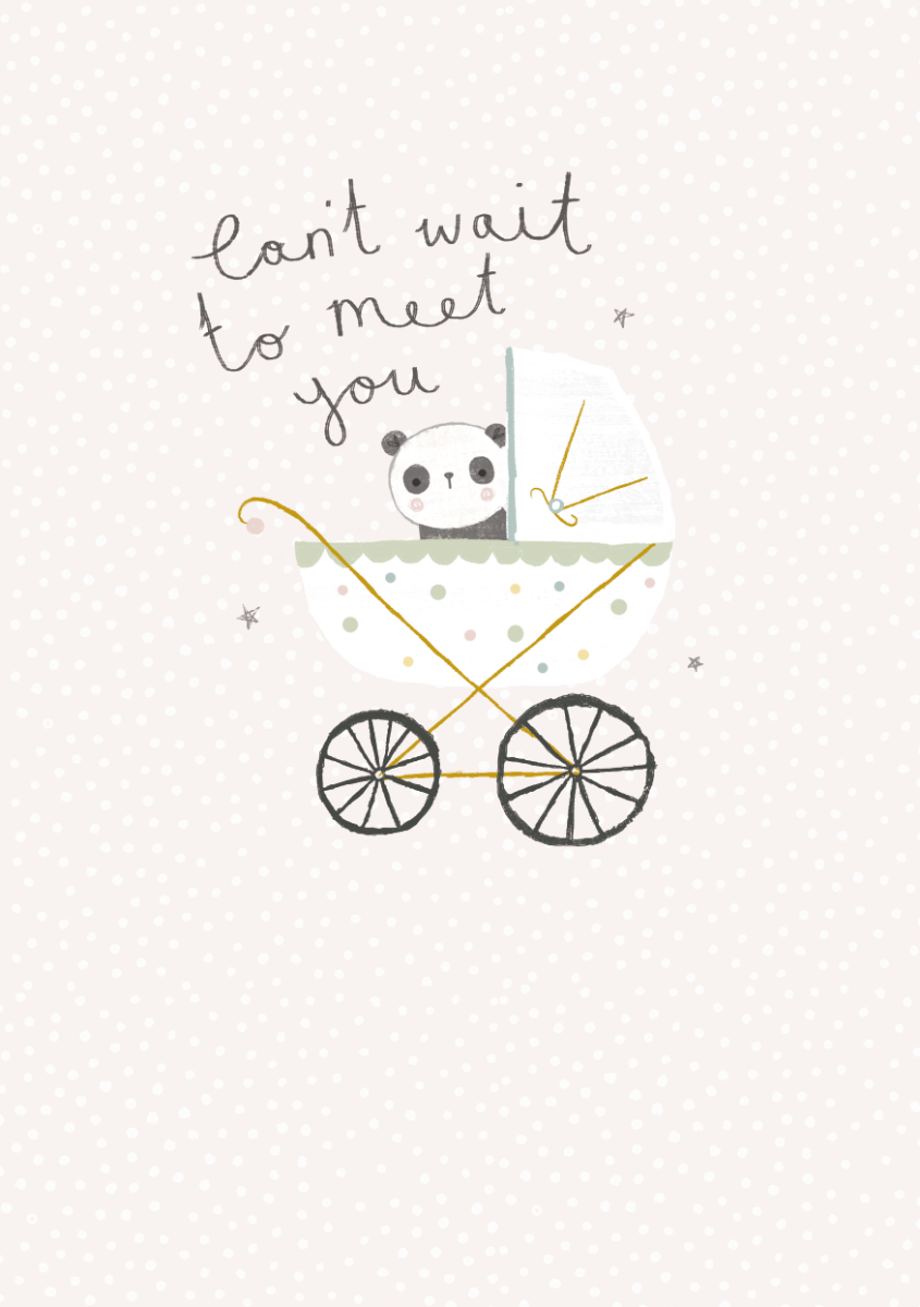 Personalised Panda New Baby Greetings Card