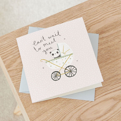 Personalised Panda New Baby Greetings Card
