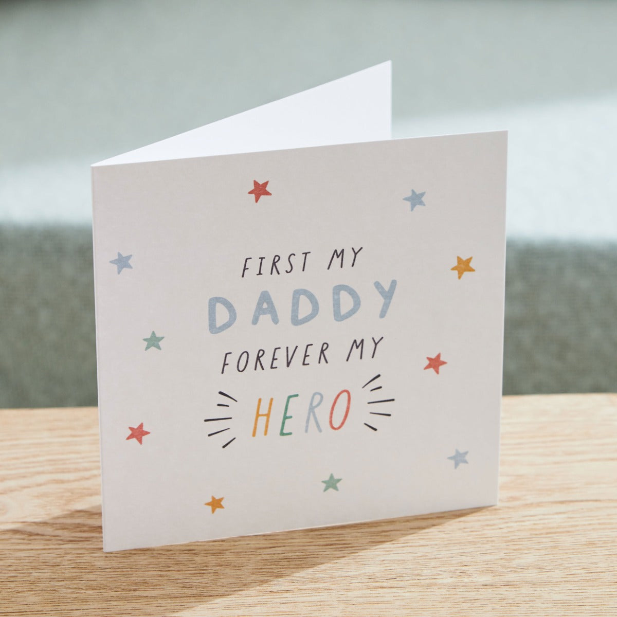 Personalised My Hero Father's Day Square Greeting Card 
