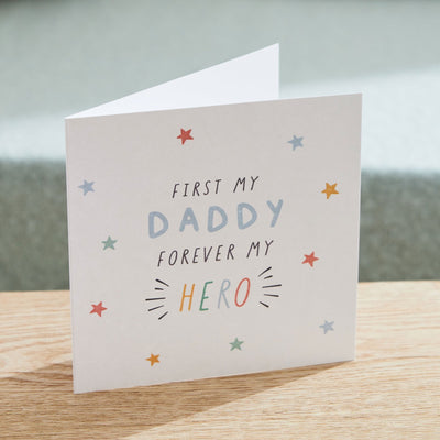 Personalised My Hero Father's Day Square Greeting Card 