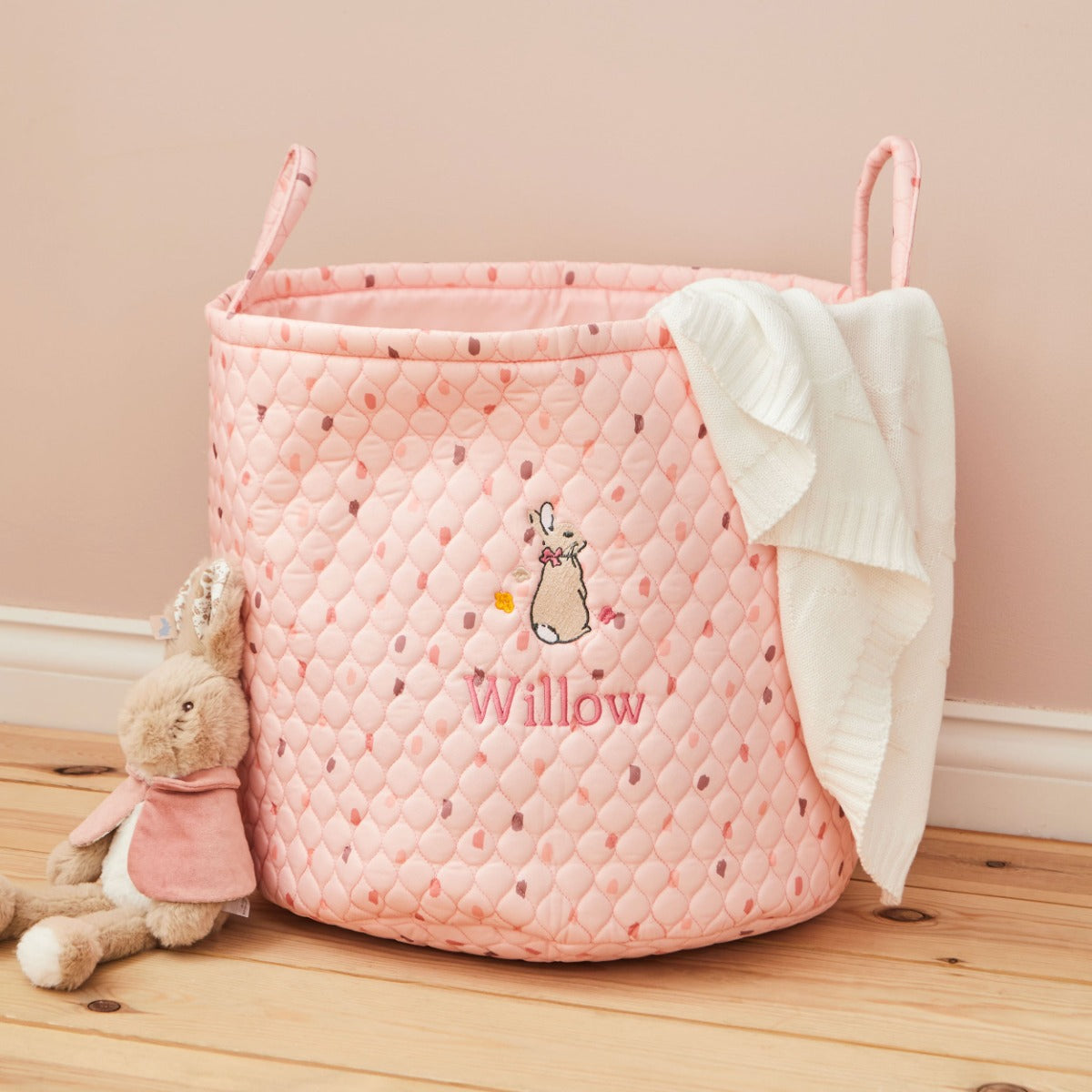 Personalised Pink Spot Flopsy™ Bunny Storage Bag 