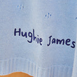 Personalised Cashmere Blend Pointelle Baby Blanket in Blue
