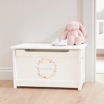 Personalised White Floral Wreath Toy Box FSC®
