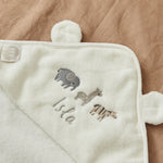 Personalised Ivory Born To Be Loved Hooded Towel