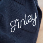 Personalised Navy Cloud Jacquard Blanket