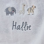 Personalised Born To Be Loved Light Grey Cellular Blanket