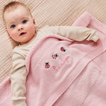 Personalised Ladybird Pink Knitted Shawl 