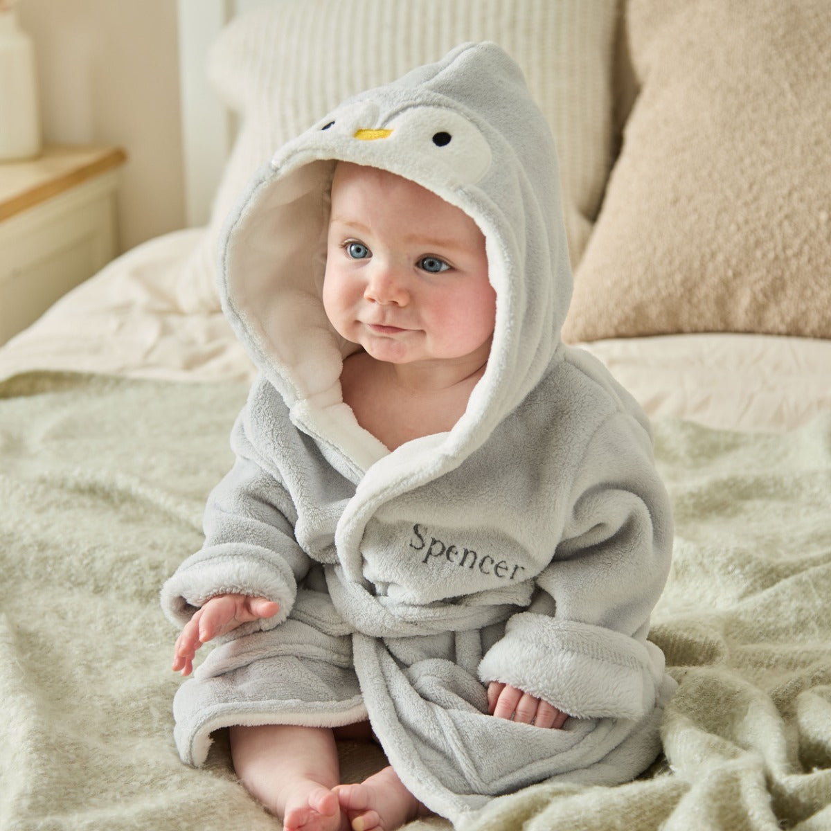 Personalised Penguin Fleece Robe