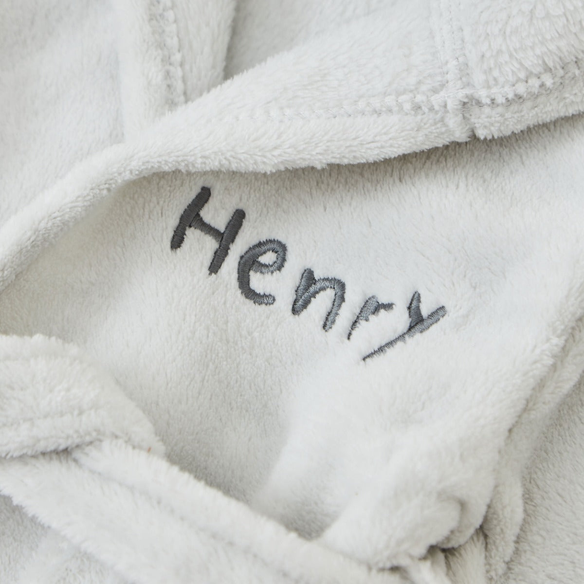Personalised Grey Bear Fleece Robe 