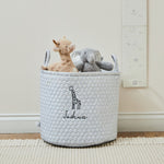 Personalised Grey Spot Giraffe Storage Bag