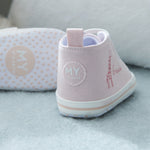 Personalised Giraffe Baby High Top Trainers in Pink
