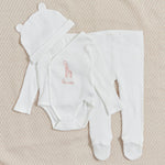 Personalised Pink Giraffe Home From The Hospital Baby Gift Set