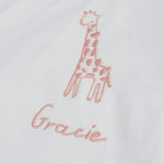 Personalised Pink Giraffe Wrap Sleepsuit & Hat Baby Set