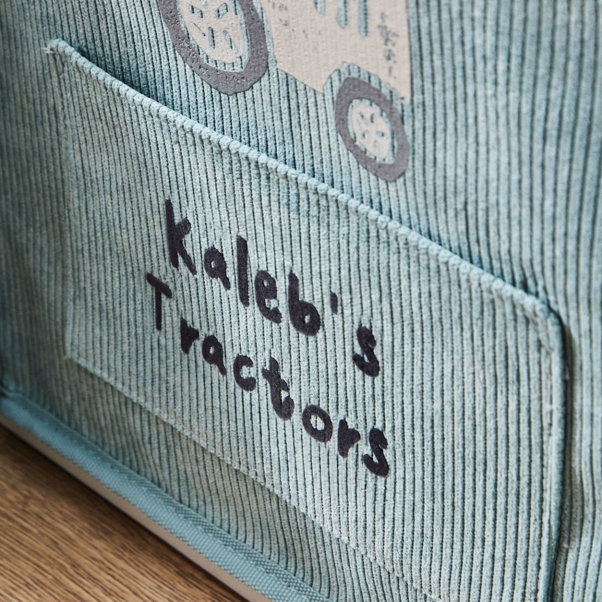 Personalised Sage Tractor Storage Cube 