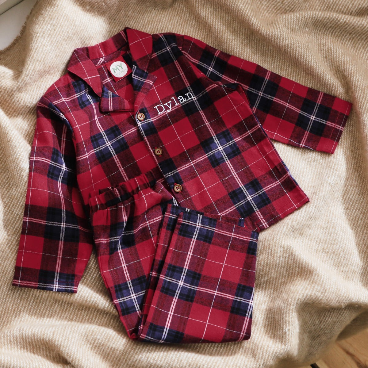 Personalised Traditional Checkered Pyjamas