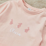 Personalised Pink Bunny Jersey Pyjamas