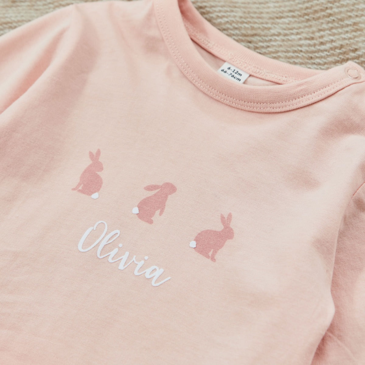Personalised Pink Bunny Jersey Pyjamas