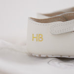 Personalised Ivory Leather Pram Shoes