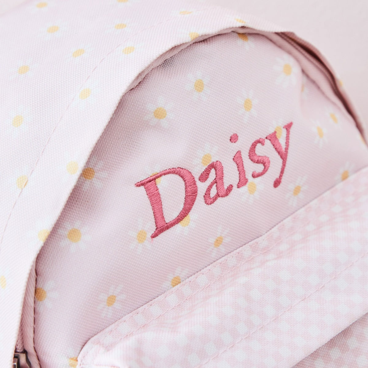 Personalised Gingham Floral Mini Backpack