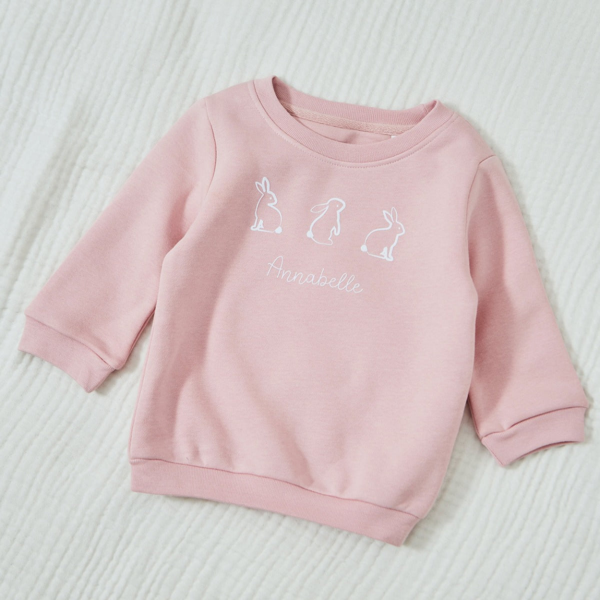 Personalised Bunny Pink Sweatshirt
