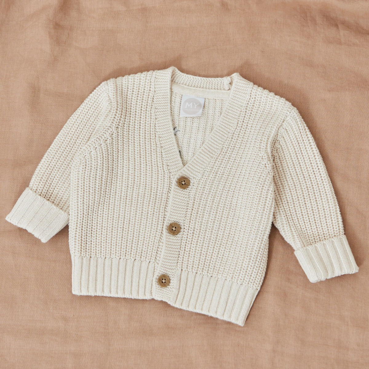 Personalised Our Tiny Blessing Christening Oatmeal Cardigan