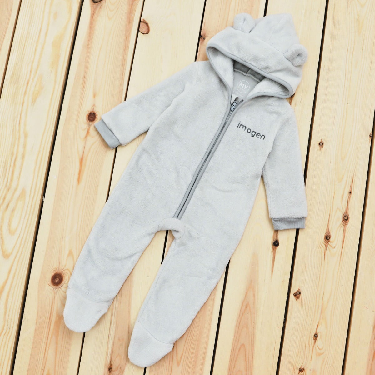 Personalised Grey Children's Fleece Onesie