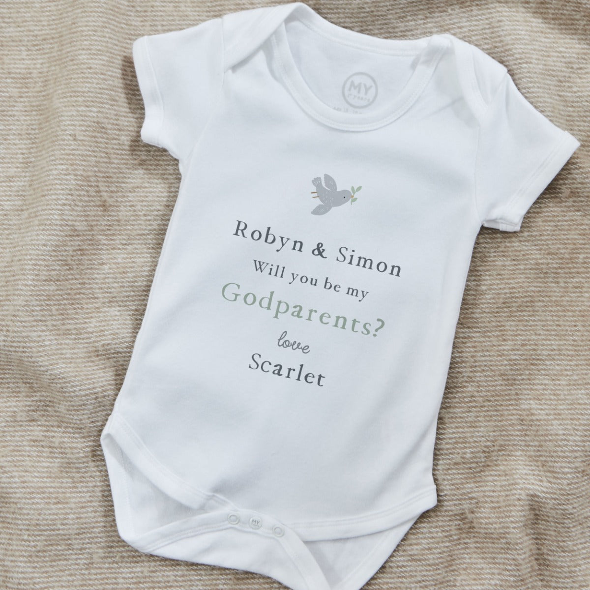 Personalised Will You Be My Godparents? White Bodysuit