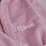 Personalised Dusky Mauve Fleece Robe