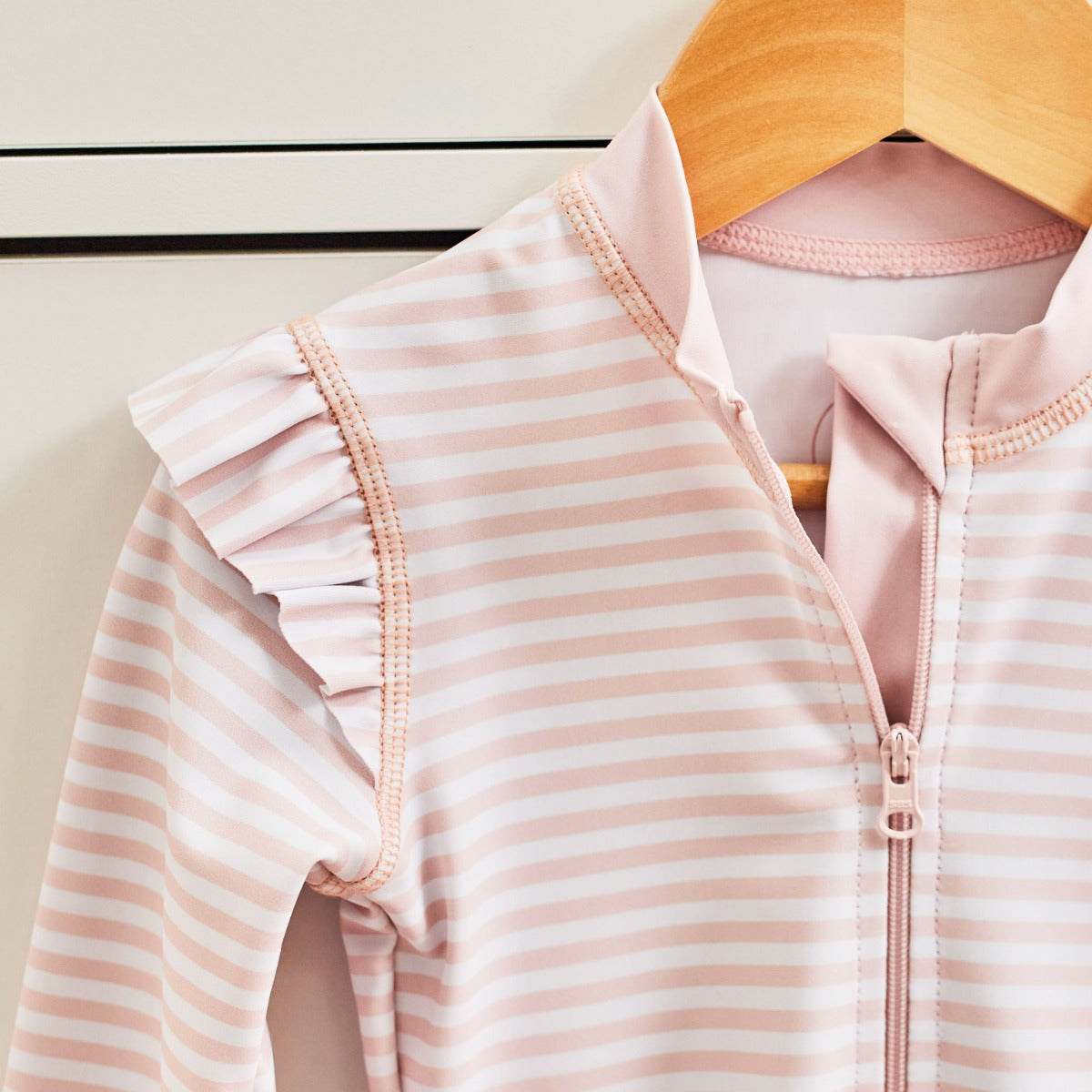 Personalised Pink Stripe All-in-One Swimsuit