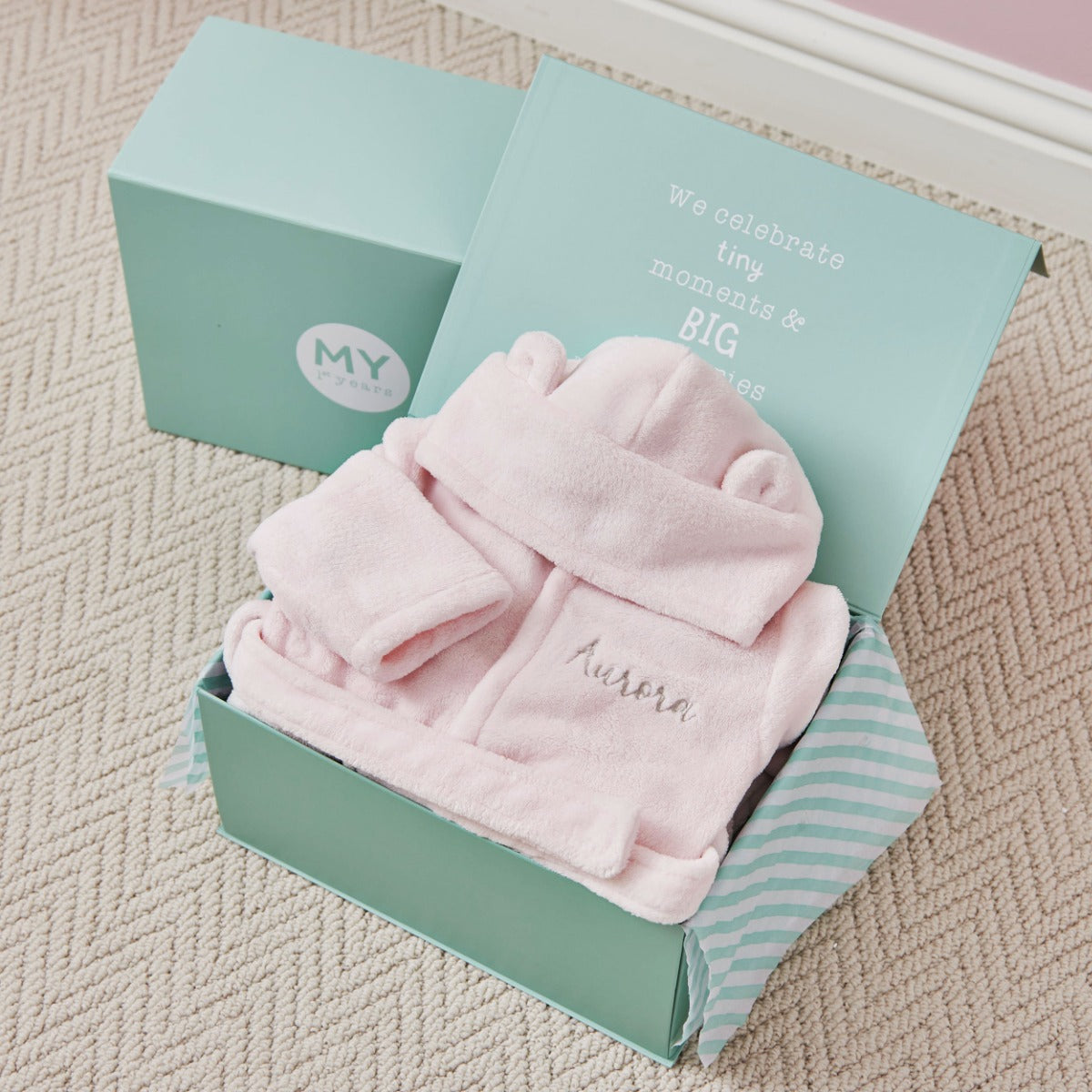 Personalised Light Pink Fleece Robe