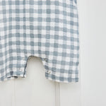 Personalised Grey Plaid Polo Romper