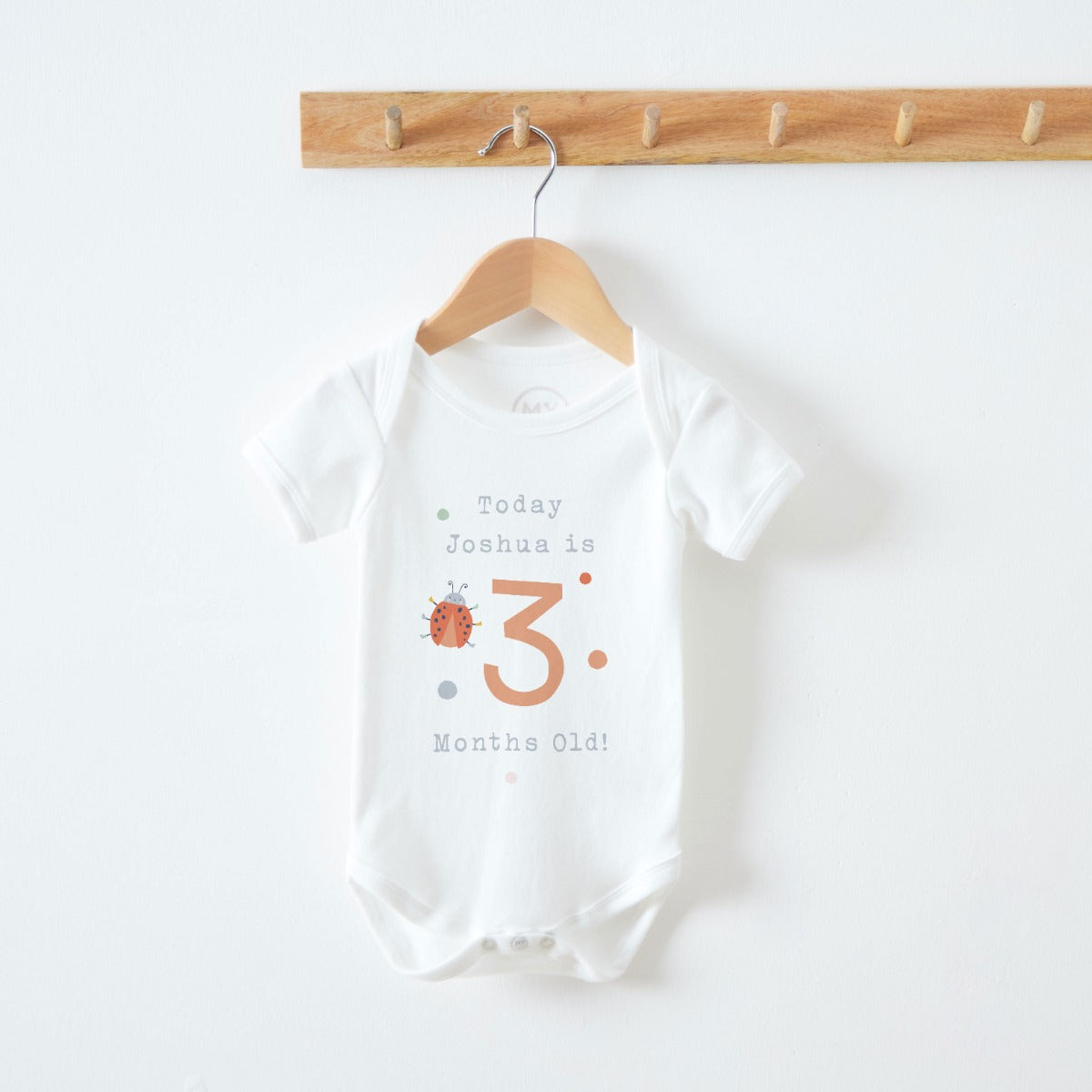 Personalised Today is 3 Months Milestone Bodysuit