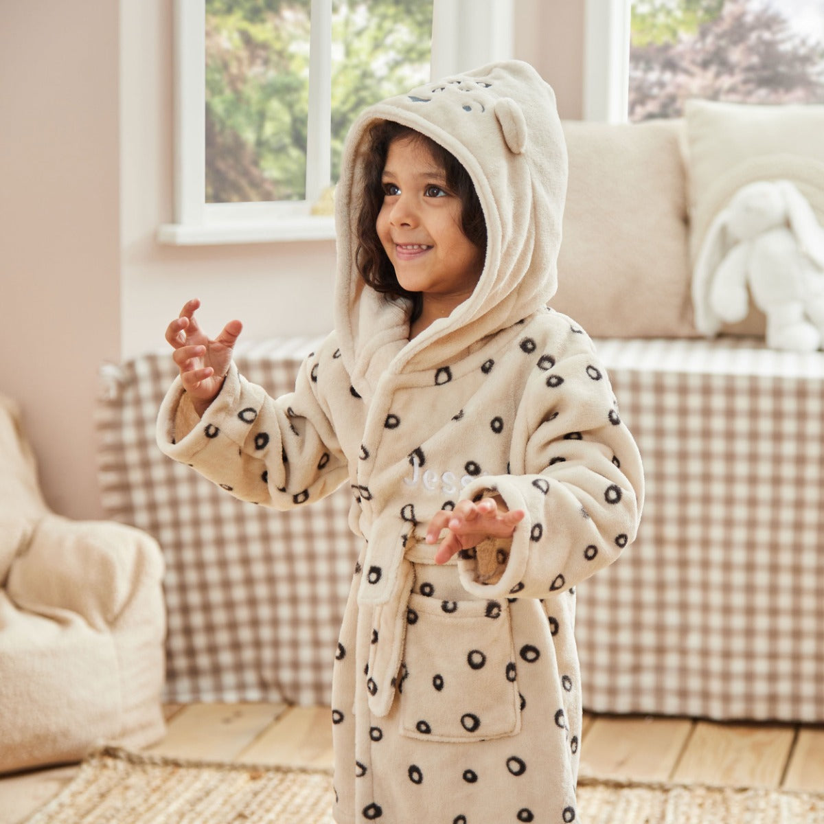 Personalised Leopard Fleece Robe 