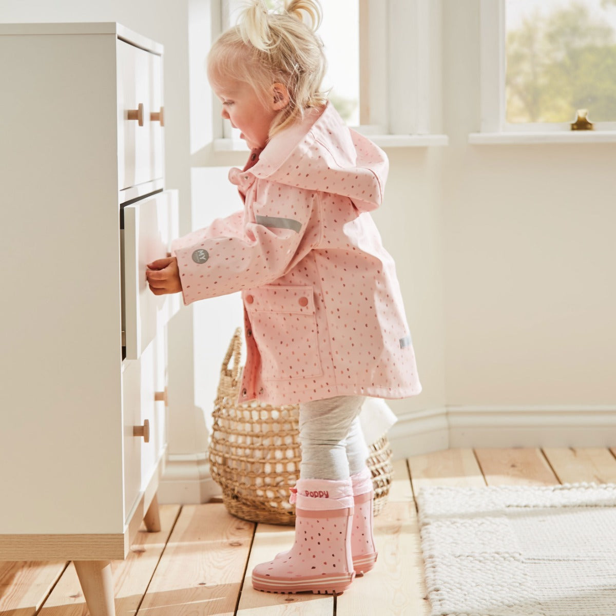 Personalised Pink Spot Print Raincoat