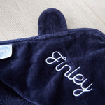 Personalised Navy Hooded Towel