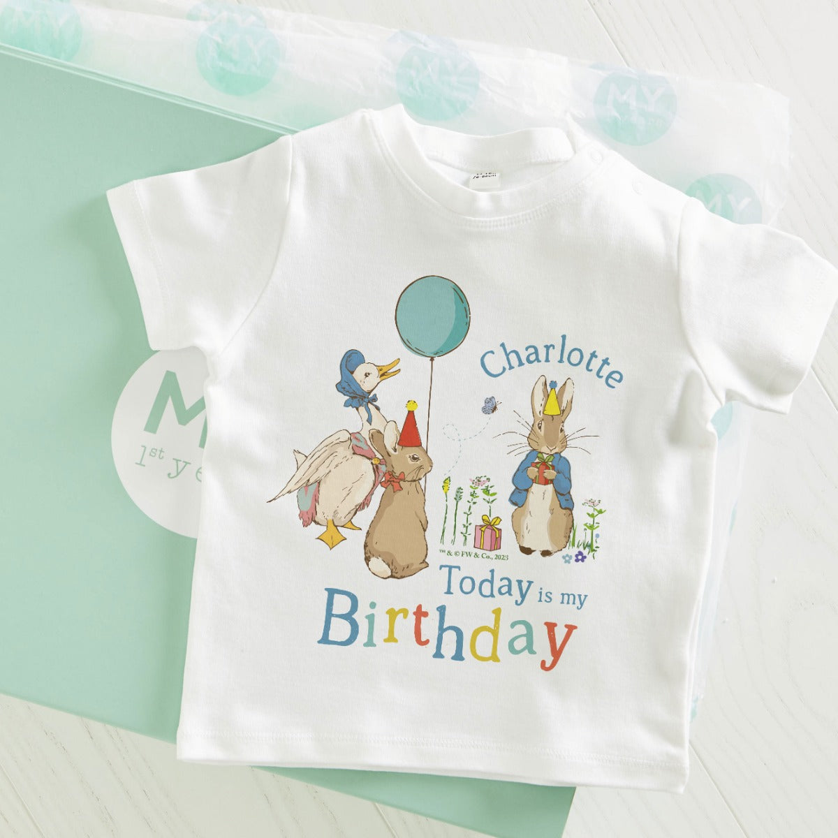 Personalised Peter Rabbit™ Birthday T Shirt