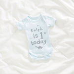 Personalised 1st Birthday Blue Bodysuit
