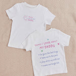 Personalised Things I Love About My Dad T-Shirt in Pink