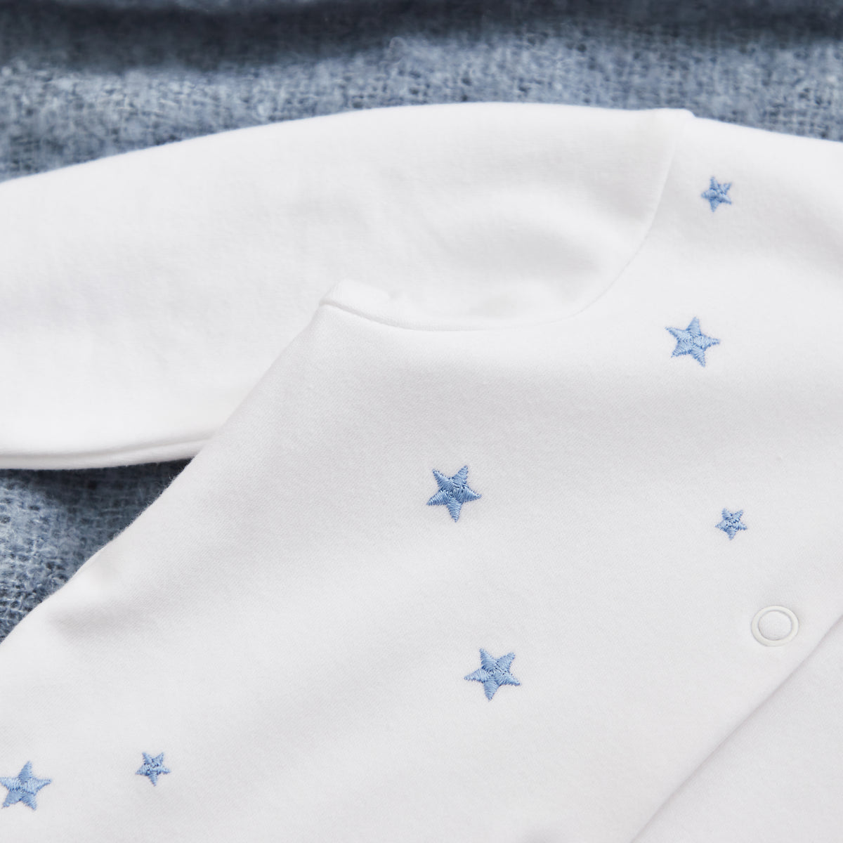 Personalised Born in 2024 Blue Star Design Sleepsuit