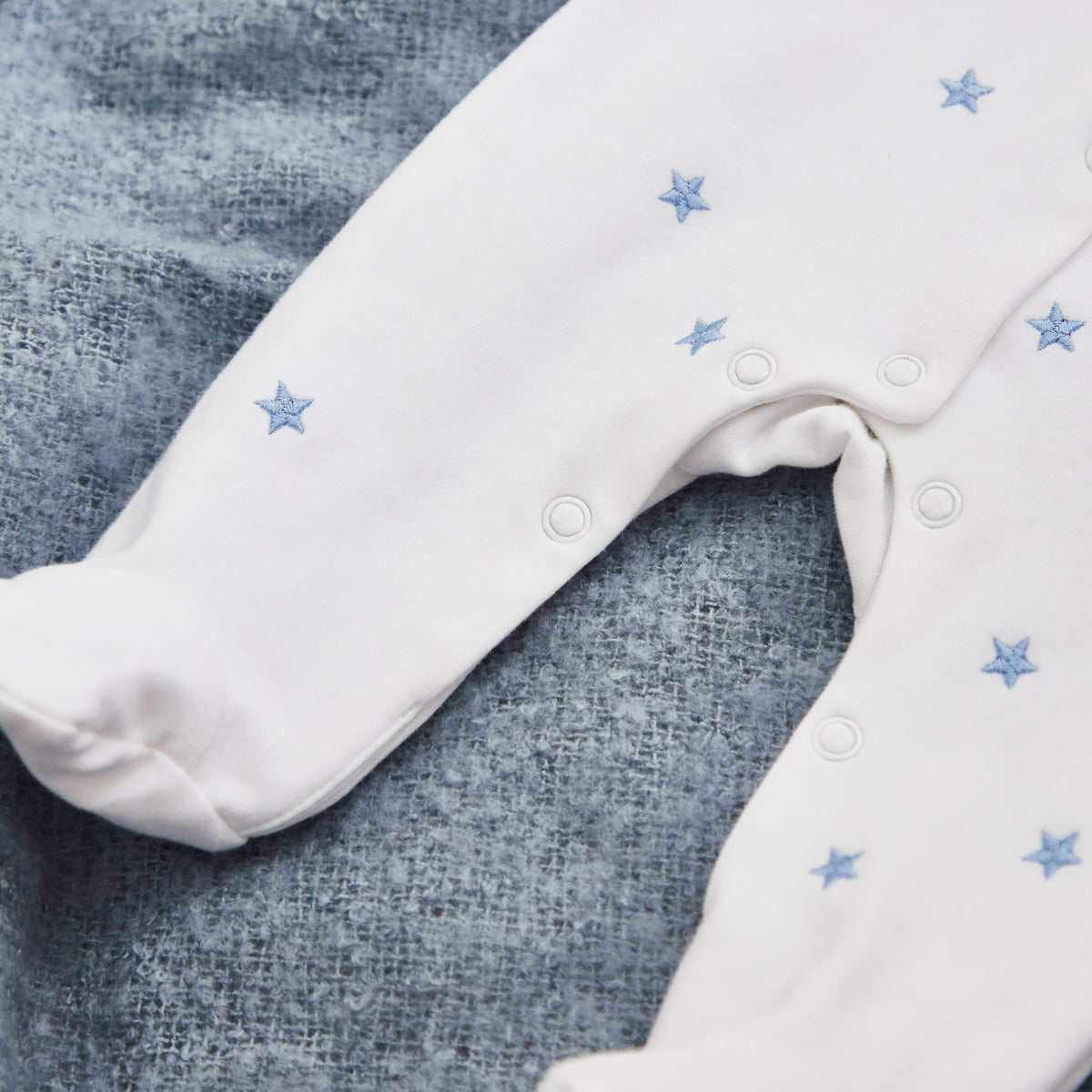 Personalised Born in 2024 Blue Star Design Sleepsuit